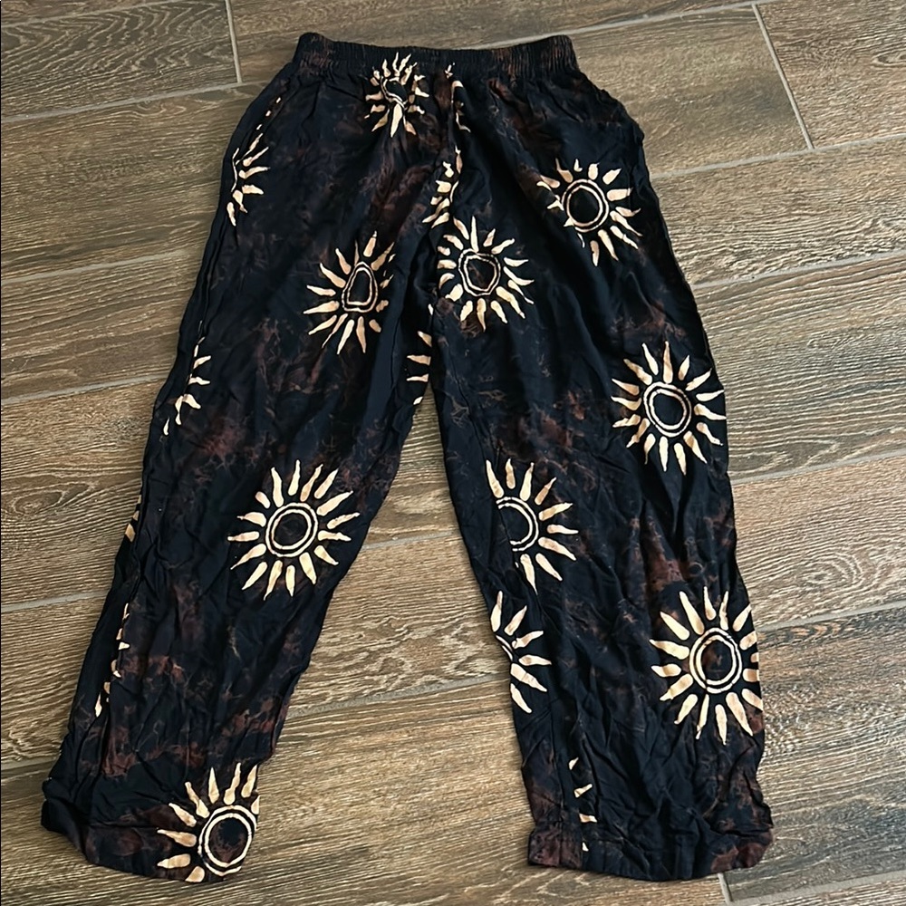 Sunburst Hippie Pants Relaxed Fit and Elastic Waistband
